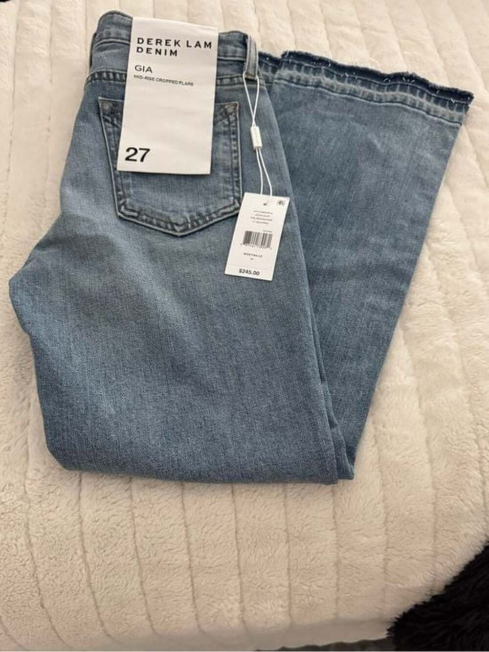 Derek Lam Denim Gia Mid-Rise Cropped Flare Jeans - Light Bluet — NWT - Size 27